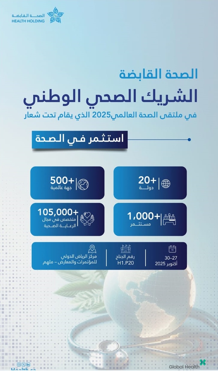 الصحة القابضة الشريك الصحي الوطني بملتقى الصحة العالمي 2025