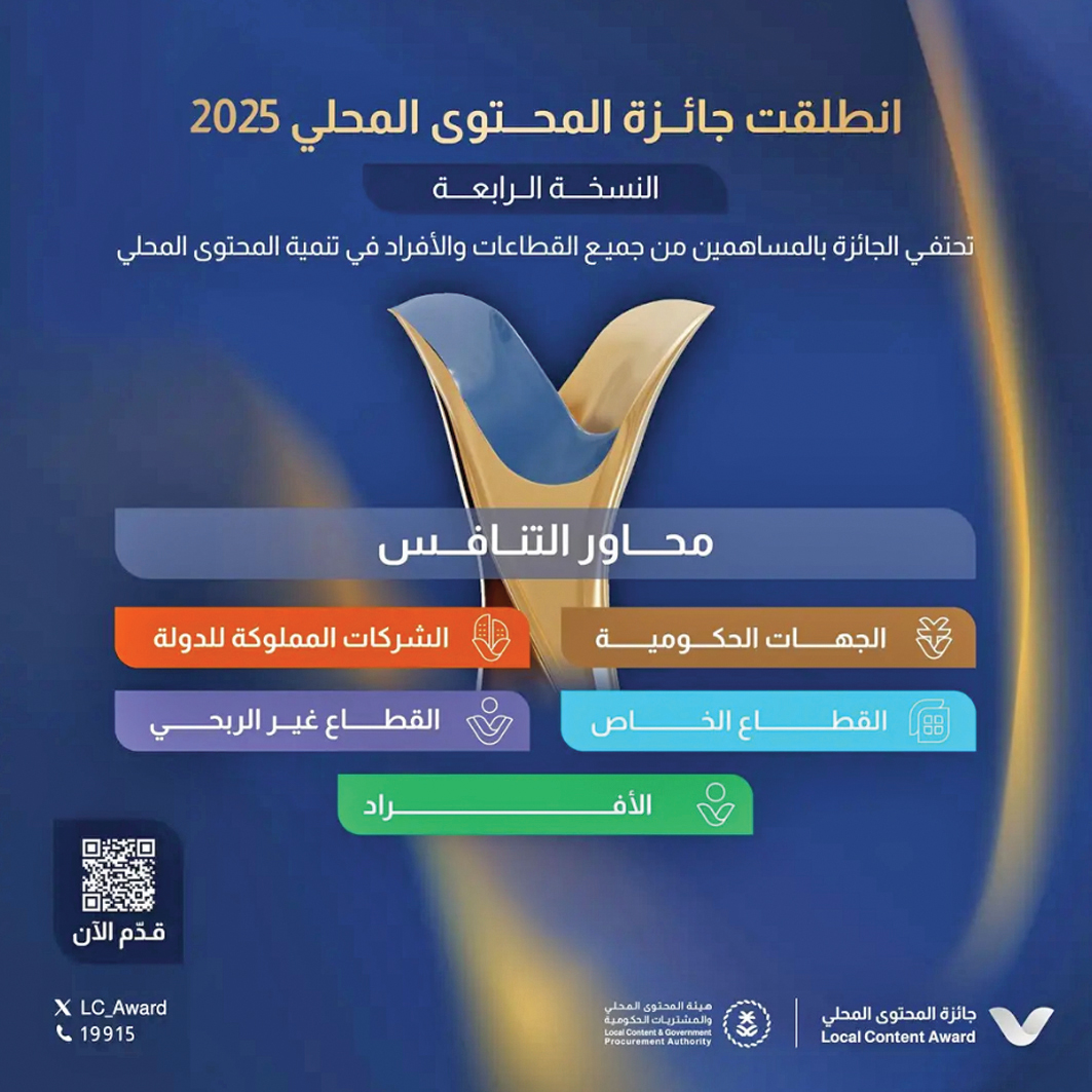 «هيئة المحتوى المحلي» تفتح الترشح لجائزتها
