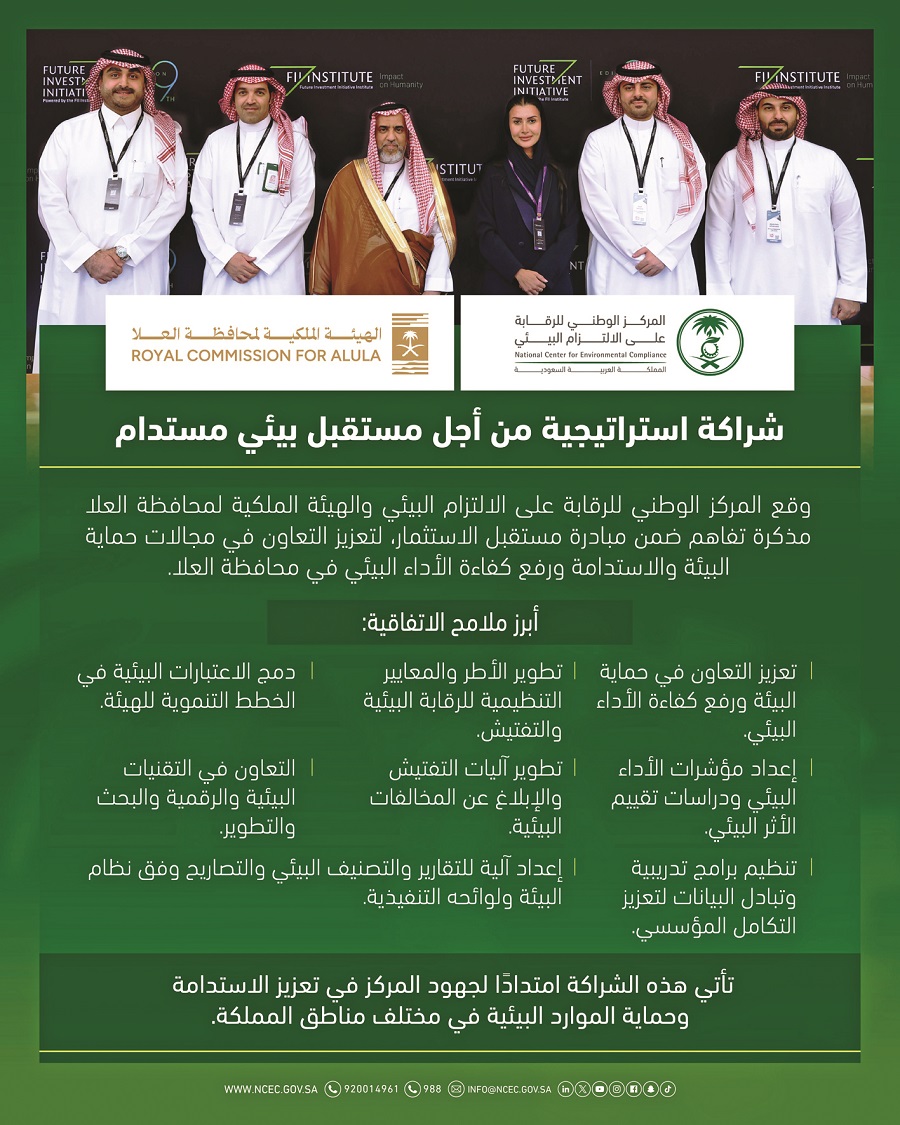 "الالتزام البيئي" و"الهيئة الملكية للعلا" تعززان كفاءة الأداء البيئي